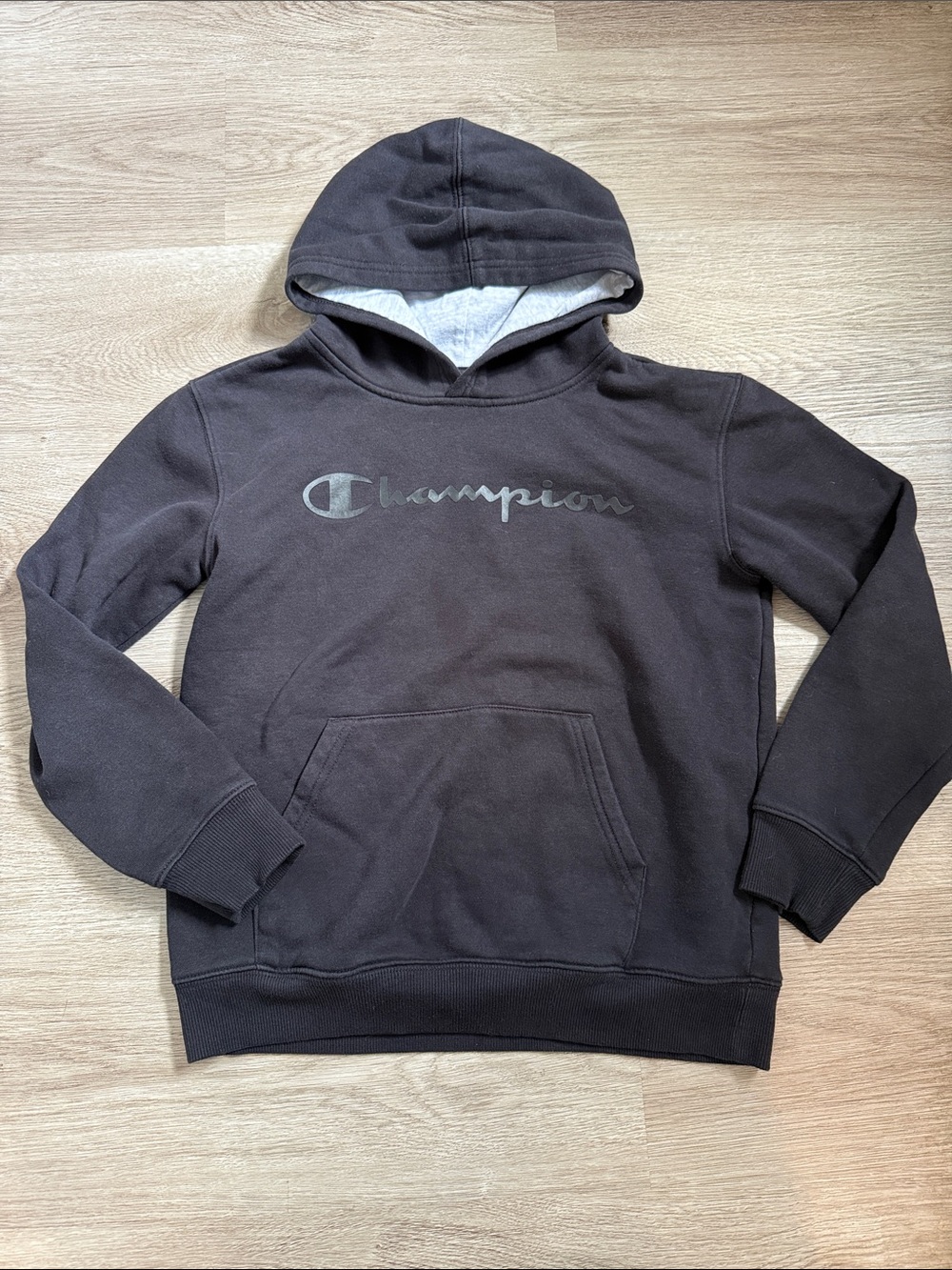 Boys Champion Black Champion Pullover Hoodie Medium 10/12